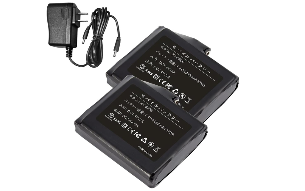 買い足した予備バッテリー。7.4V・5,000mAhの2個セット